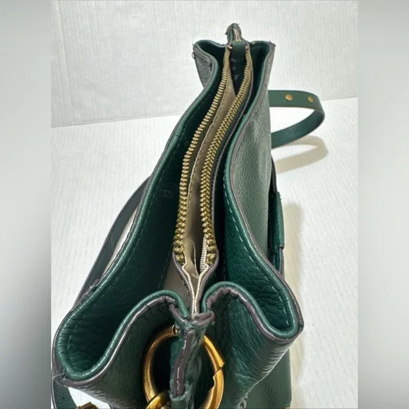 American Leather & Co Green Crossbody Bag Genuine Leather Excellent Condition - Picture 12 of 15